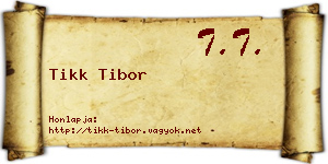 Tikk Tibor névjegykártya